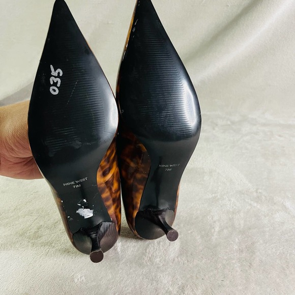 Nine West Shoes Womens Size 7.5 Tortoise Shell Pumps Stiletto Standard Width - Picture 4 of 7